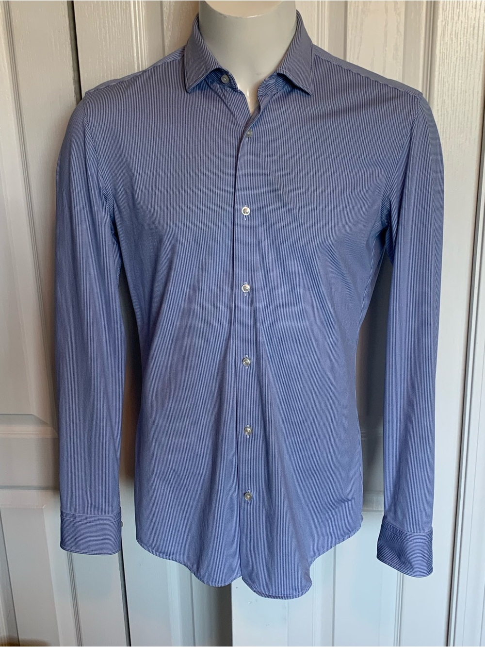 Hugo Boss Men's Long-Sleeve Blue Dress Shirt
